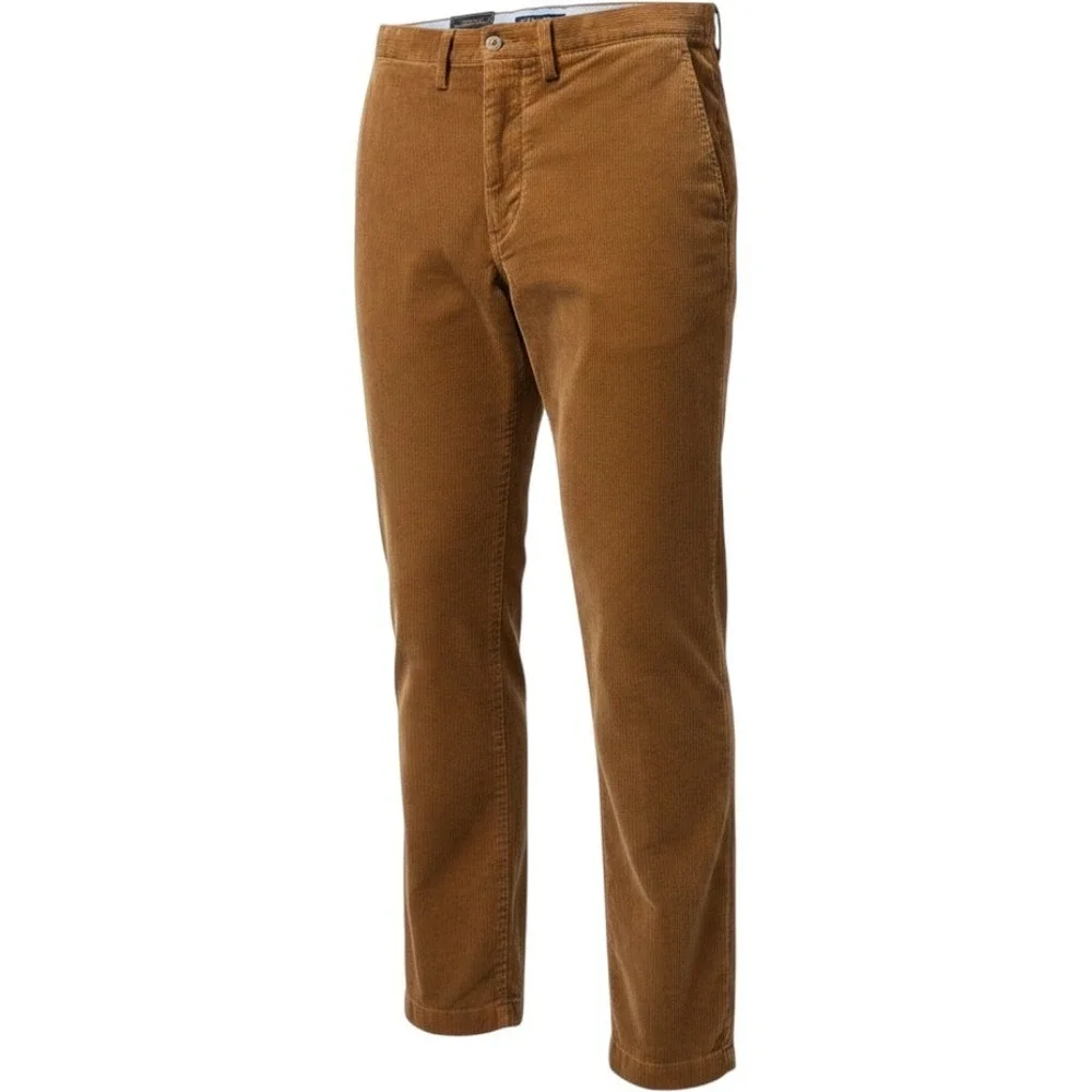 Polo Ralph Lauren Corduroy Pants Mens 34x32 Brown Stretch Straight Fit Trousers